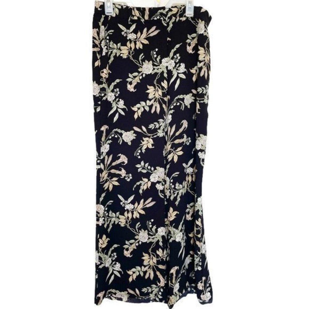Lands End Floral Printed Lounge Pants Size 14 Work Wear Career Botanical Floral